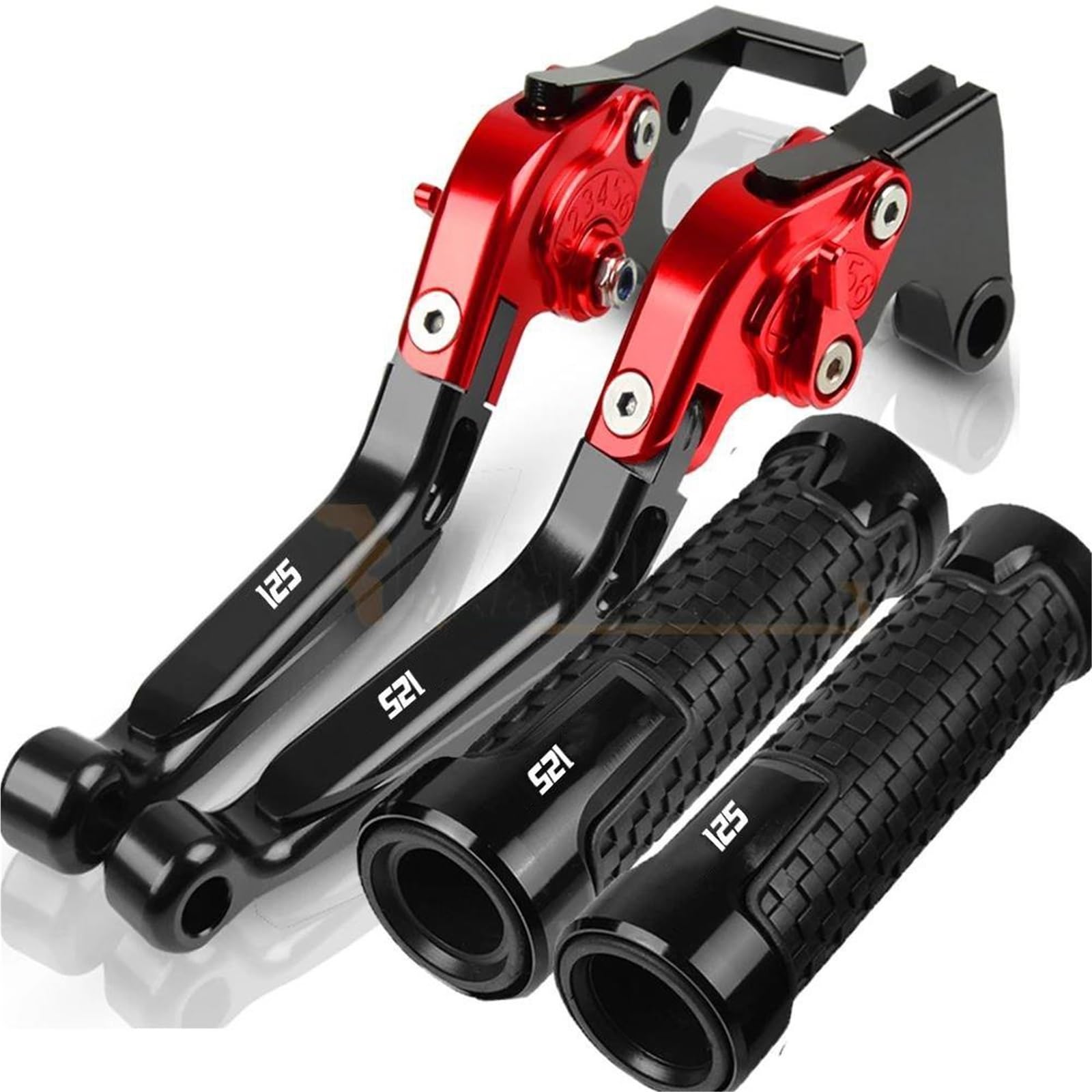 Tgvselpj Red 4 Motorcycle Part Folding Extendable Brake Clutch Levers Motorcycle Accessories Parts Adjustable Handle For H-Onda Cb125f 2016(Red 4)