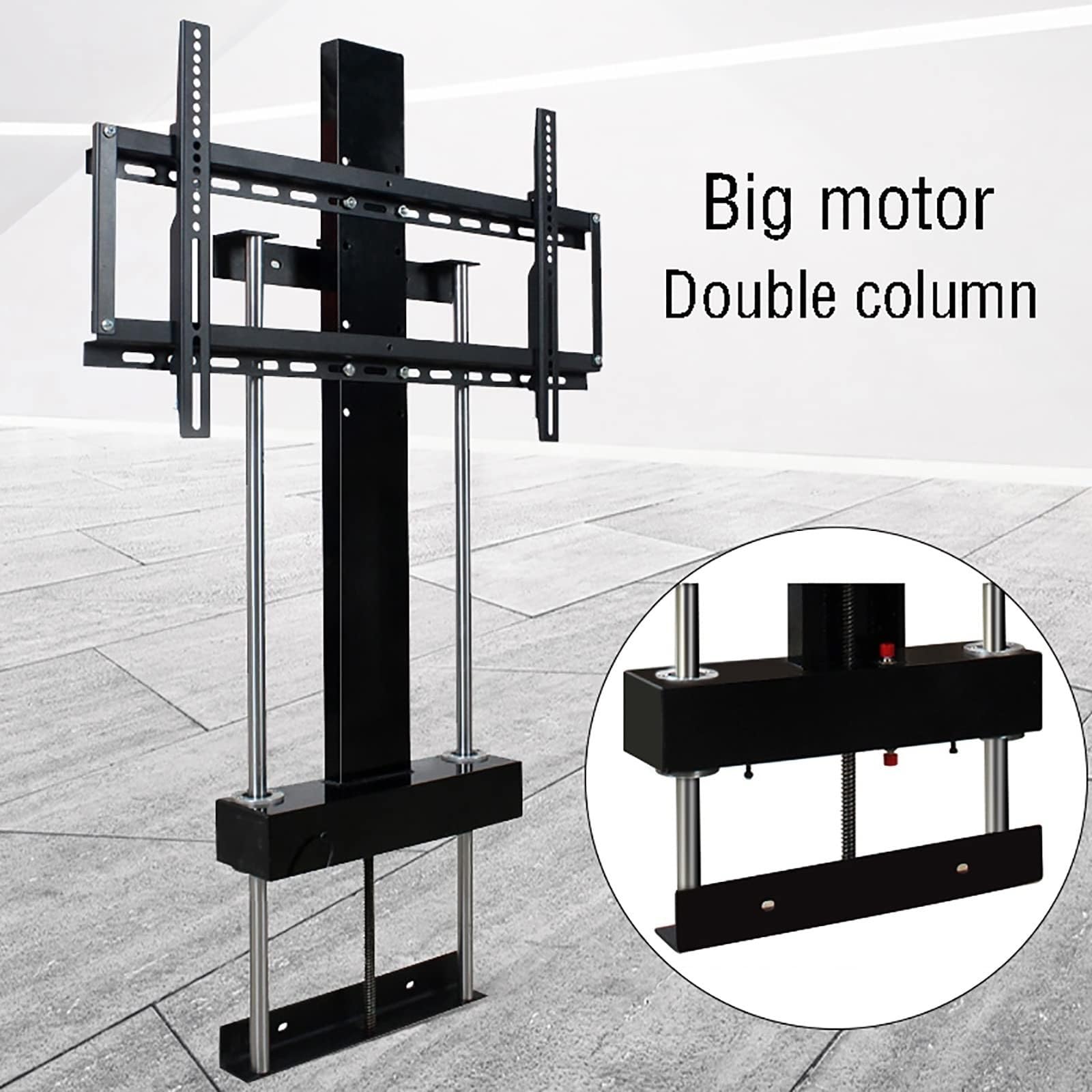 Soporte de TV de Altura Ajustable - Elevador de TV eléctrico telescópico - Soporte de TV con elevación motorizada con Control Remoto inalámbrico RF, se Puede Ocultar en el Armario, se Adapta
