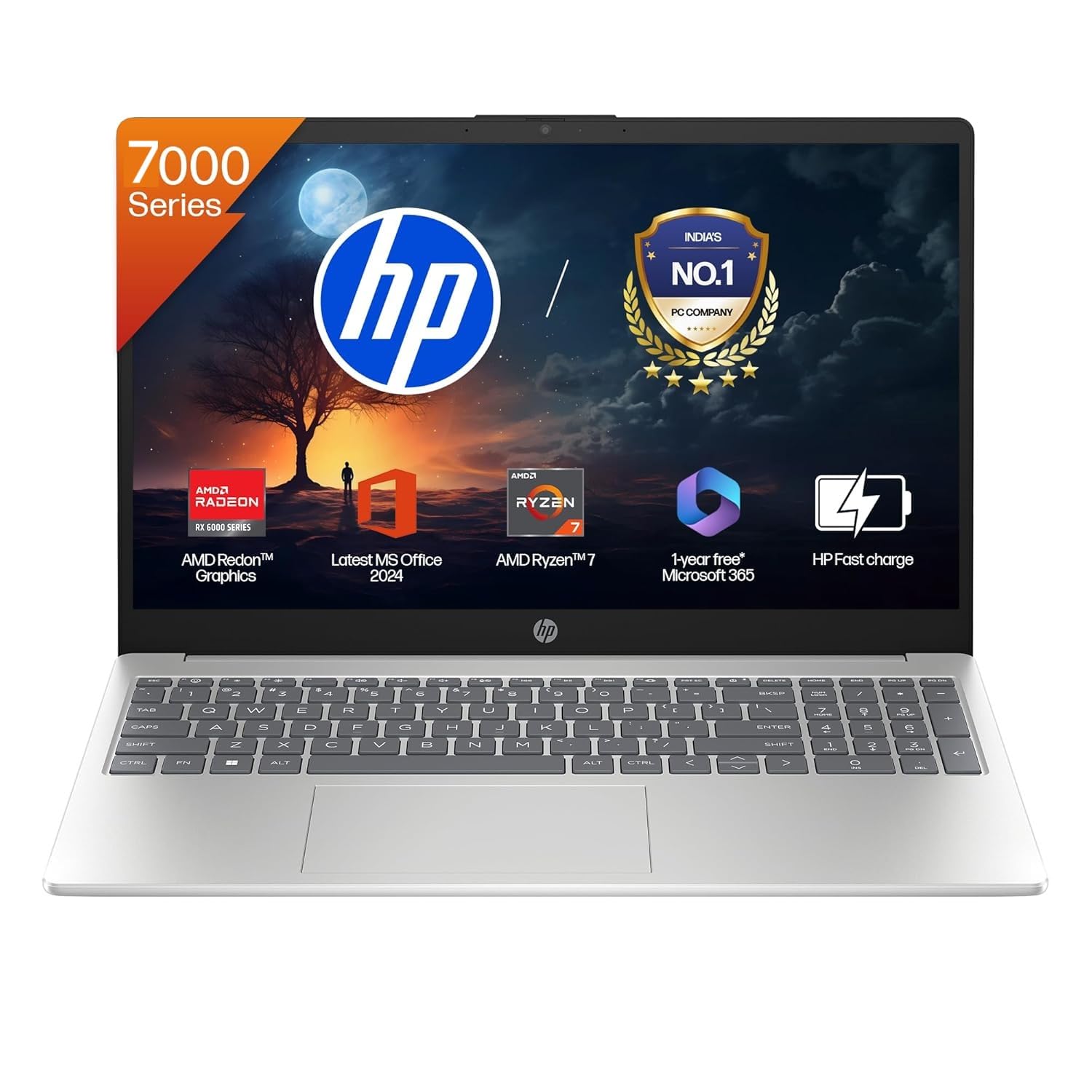 HP 15 Laptop, AMD Ryzen 7 7730U (16GB DDR4,512GB SSD) Anti-Glare