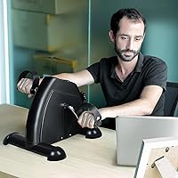 Vista 7 de Mini Exercise Bike, himaly Under Desk Bike Pedal Exerciser Portable Foot Cycle Arm & Leg Peddler Machine with LCD Screen Displays