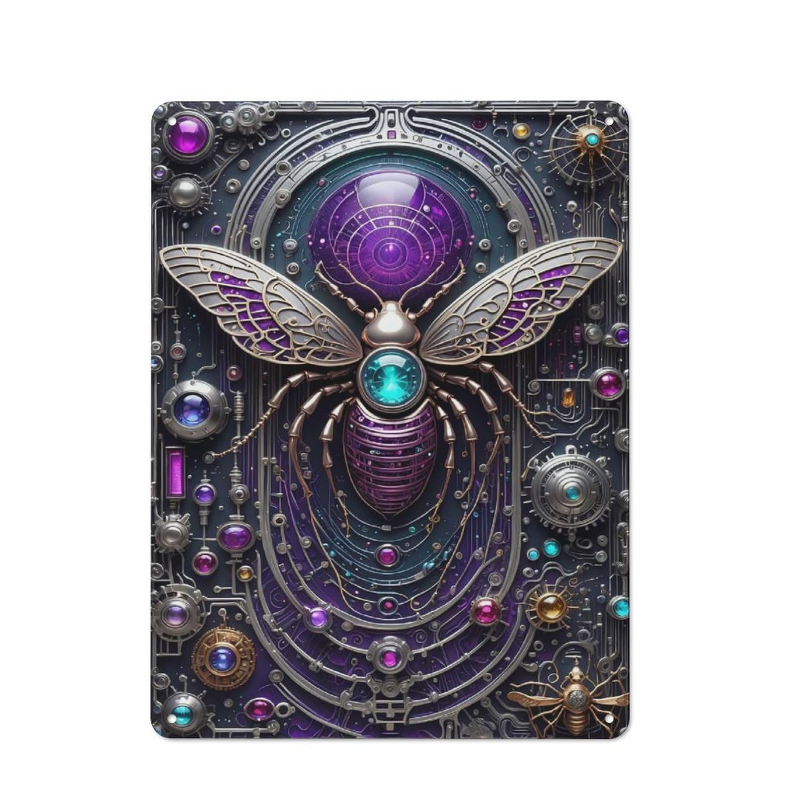 Junmoney Style-24 Galactic Bee Chronicles Retro Metal Wall Sign 40X30cm For Living Room Or Hallway, For Collectors Decorating Living Rooms And Hallways