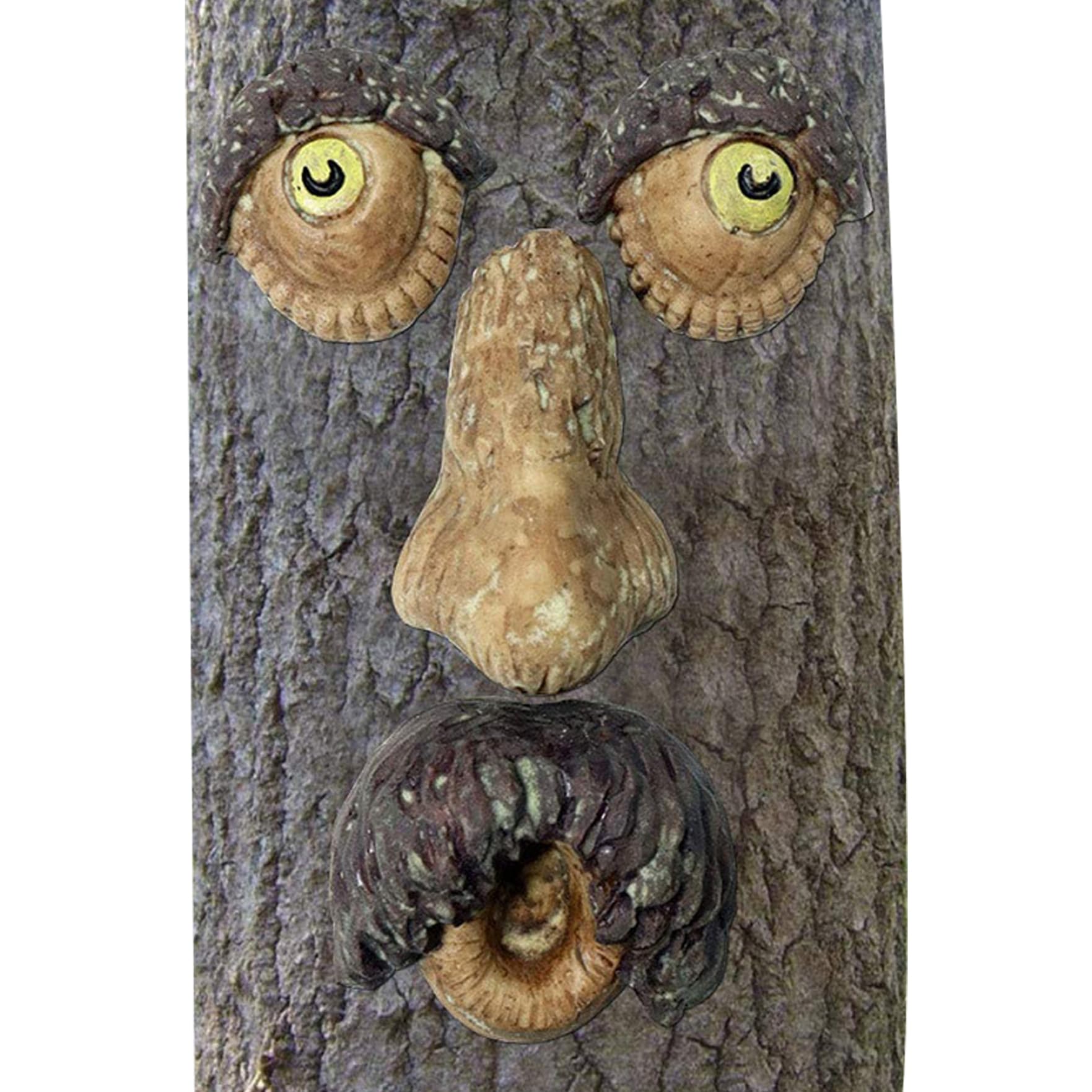 CAKEEYUM Tree Faces 1 Set Funny Old Man Resin Tree Art Luminous Weather-proof Decor Decorations Outdoor for Yard Garden gardening