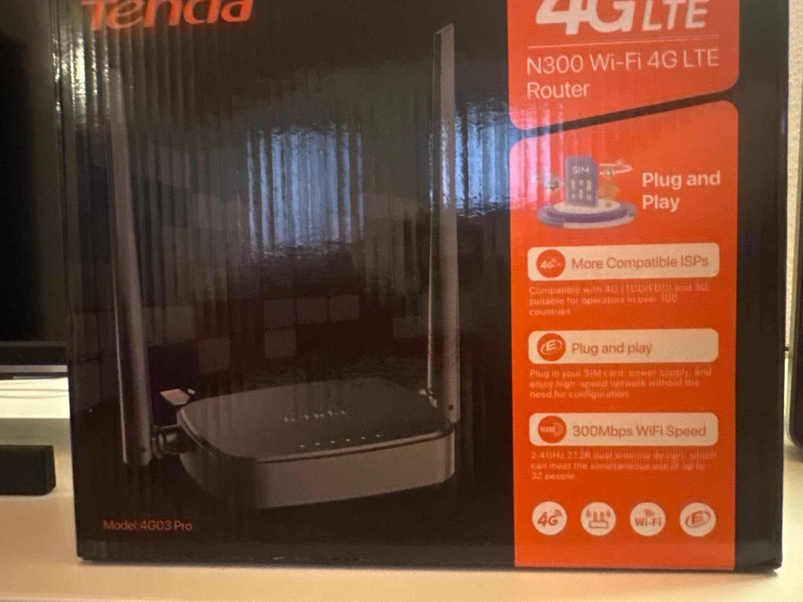 Tenda Router 4G LTE Cat4 | Modem WiFi N300 Con SIM, Antenne Esterne E Power Bank | Velocità Fino A 150 Mbps | Plug&Play, Senza Configurazione
