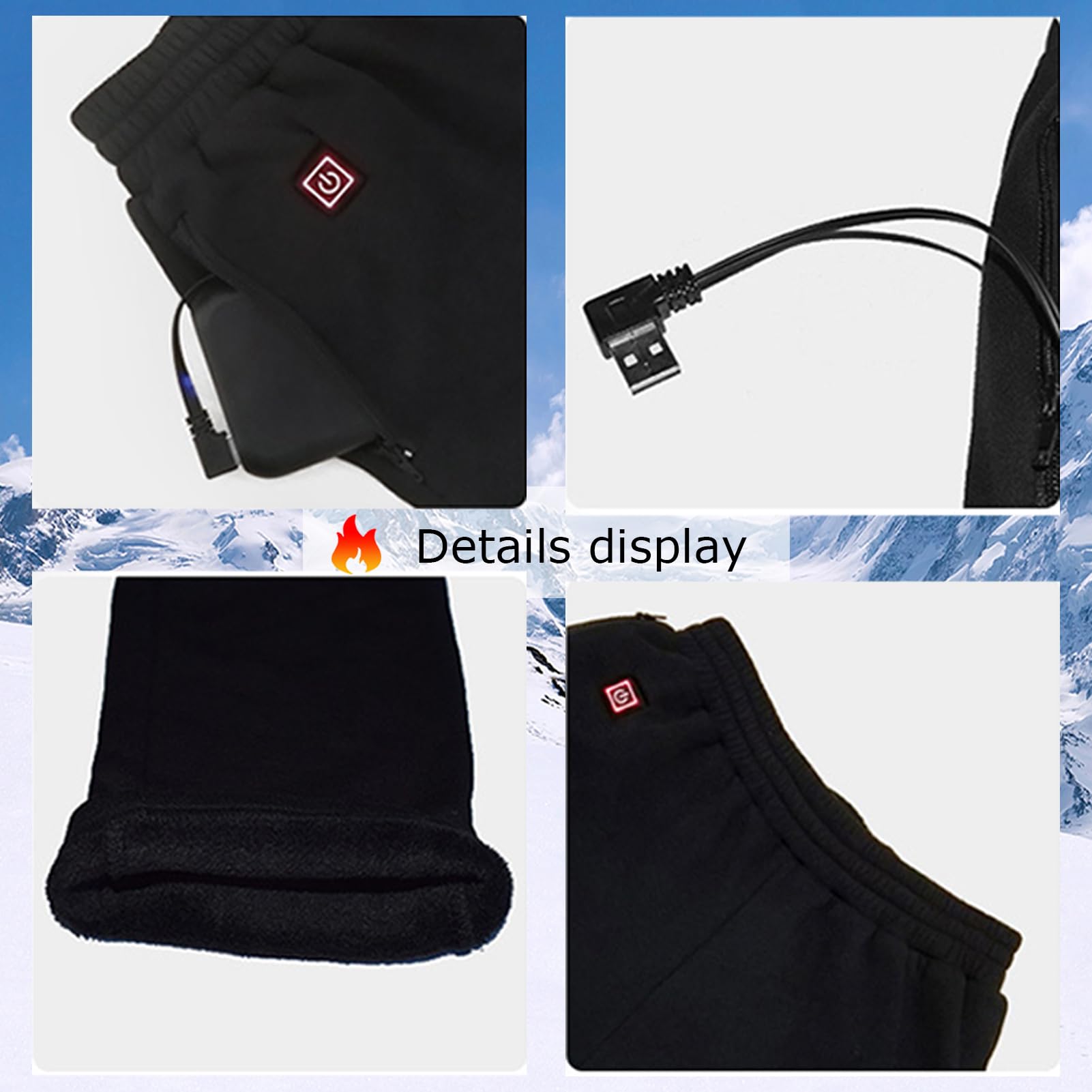 Set di Biancheria Intima Riscaldata Elettricamente Top E Pantaloni Termici 16 Zone Vestiti Riscaldanti in Fibra USB per Uomo Donna Inverni All'aperto