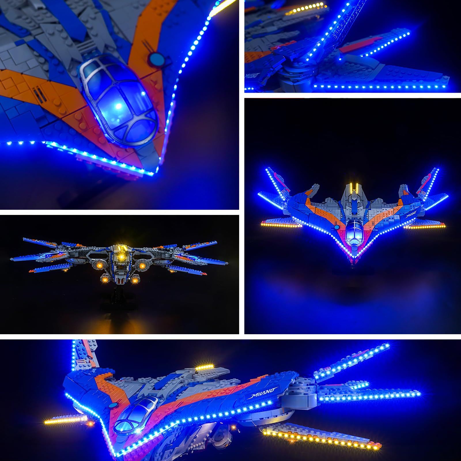 Kit di illuminazione a LED per Lego 76286 Guardiani della Galassia: Milano – Luci fai da te personalizzate per set di costruzione Lego (modello non incluso)