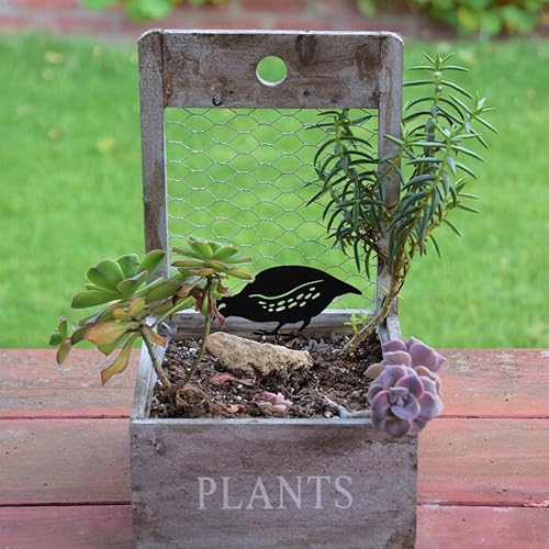 Miniatura 3 de COHEALI Estacas de metal para jardín, 4 piezas, silueta, codorniz, estaca familiar, decoración de animales de granja para jardín, patio, césped,