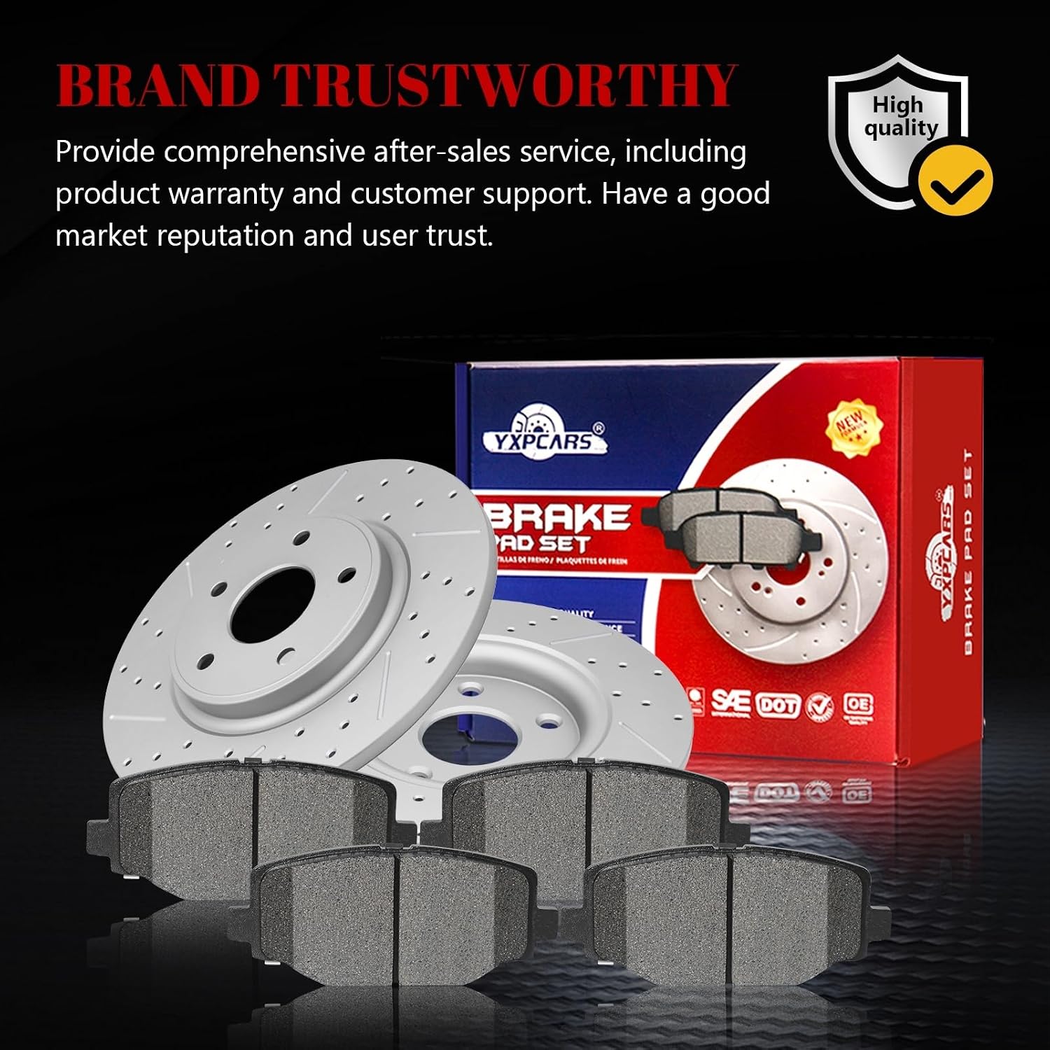 Ceramic Rear Brakes Pad and Rotors Drilled Slotted Solid Replacement Disc Brake Kits for Dodge Grand Caravan 2017 2018 2019 2020/ Journey 2014 2020, for Volkswagen Routan 2012-2014 (328mm)