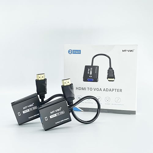 Miniatura 6 de MT-VIKI Adaptador HDMI a VGA, convertidor HDMI chapado en oro macho a hembra, compatible con computadora, computadora de escritorio, laptop,