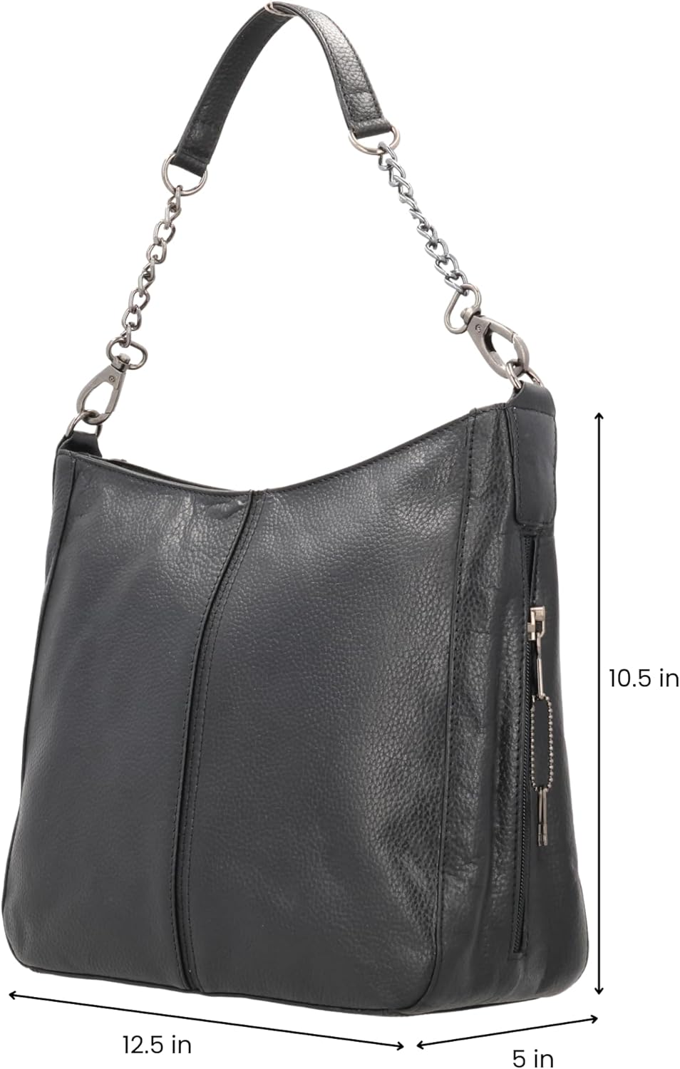 Lady Conceal Ava Leather Hobo Handbag with Universal Holsters and Locking Pocket