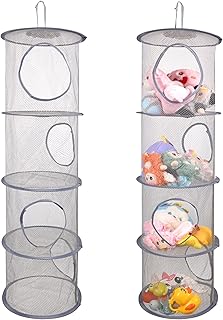 Hanging Mesh Stuffed Animal Storage - 4 Tiers 2 Pack Large Plush Toys Ne...