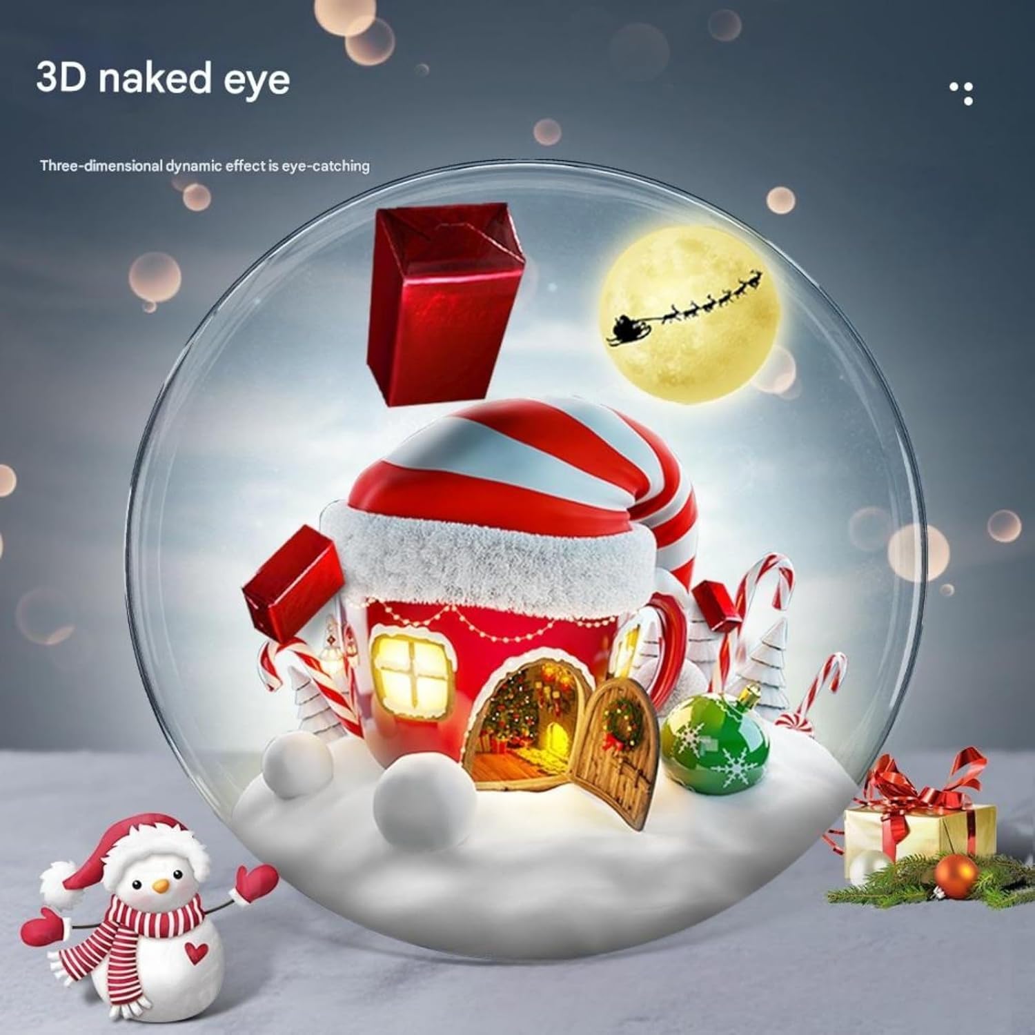 3D Desktop Hologram Projector Fan Light Logo Projector Commercial Advertising Display with Cover LED Player Widely Applicable