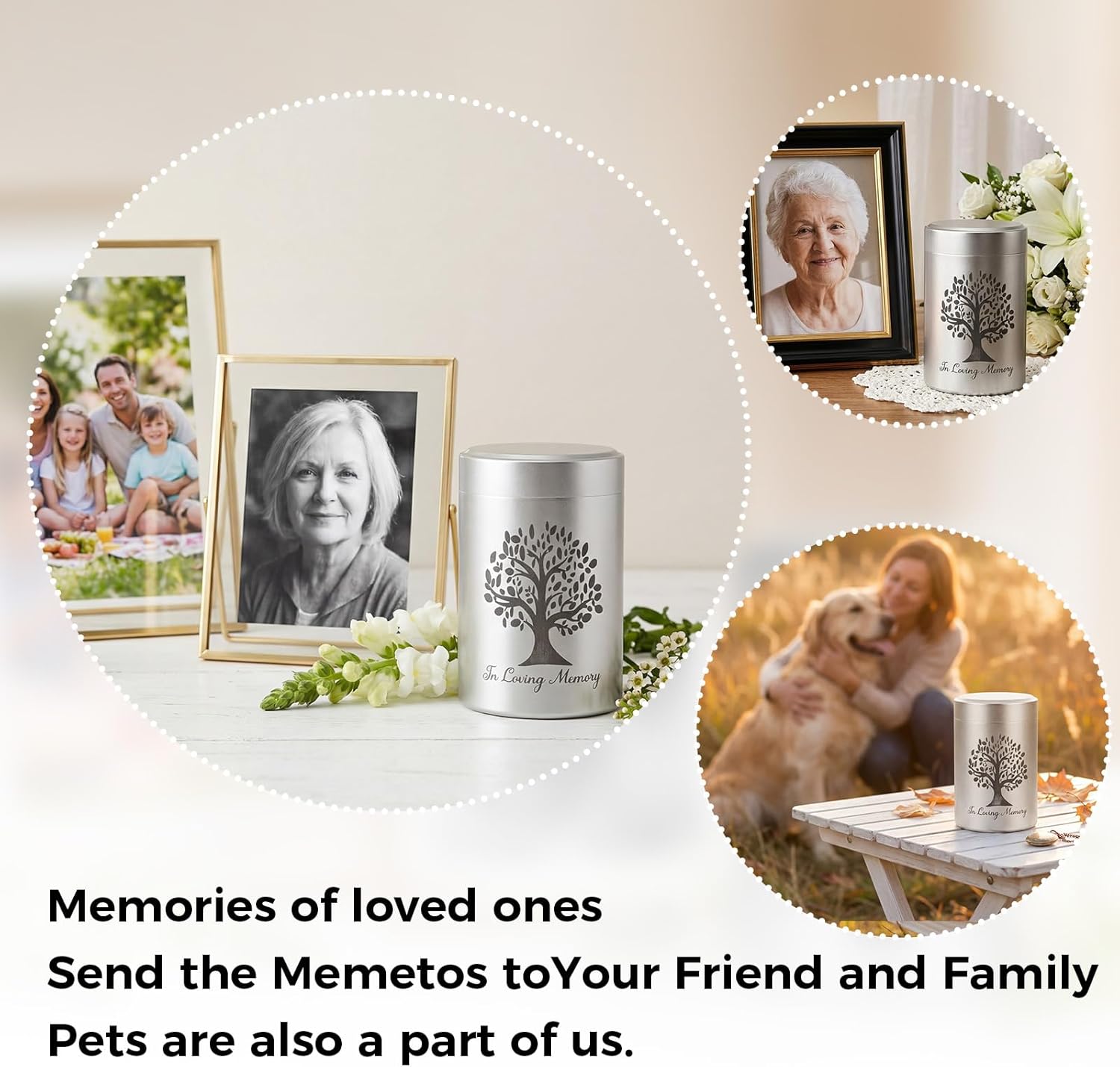 Small Cremation Urns for Set of 8 - Mini 2.7Inches Keepsake Sharing Urn for Human or Pet Ashes, Tree of Life Finish Memorial Urn, A Perfect Tribute & Gift for Families