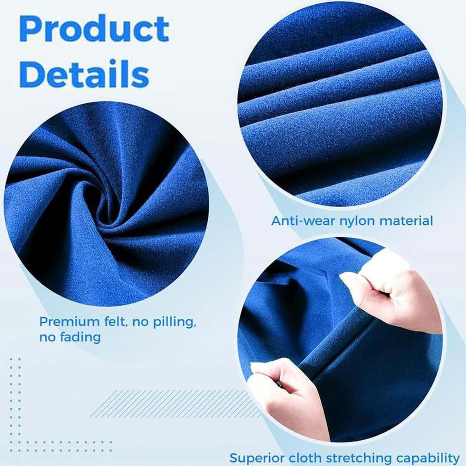 Generisch Billardtuch Billard Stoff Billardtisch Filz Billardtuch für 7ft 8ft und 9ft Pooltische Billardtischfilz Mattenstreifen Bar Hotel Professionelle Billardtischdecke,Blau,8Ft