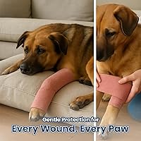 Vista 6 de JorVet Gasa marrón 100% algodón, suave y transpirable para el cuidado de heridas, apósitos de mascotas y uso médico, cómoda e ideal para curación