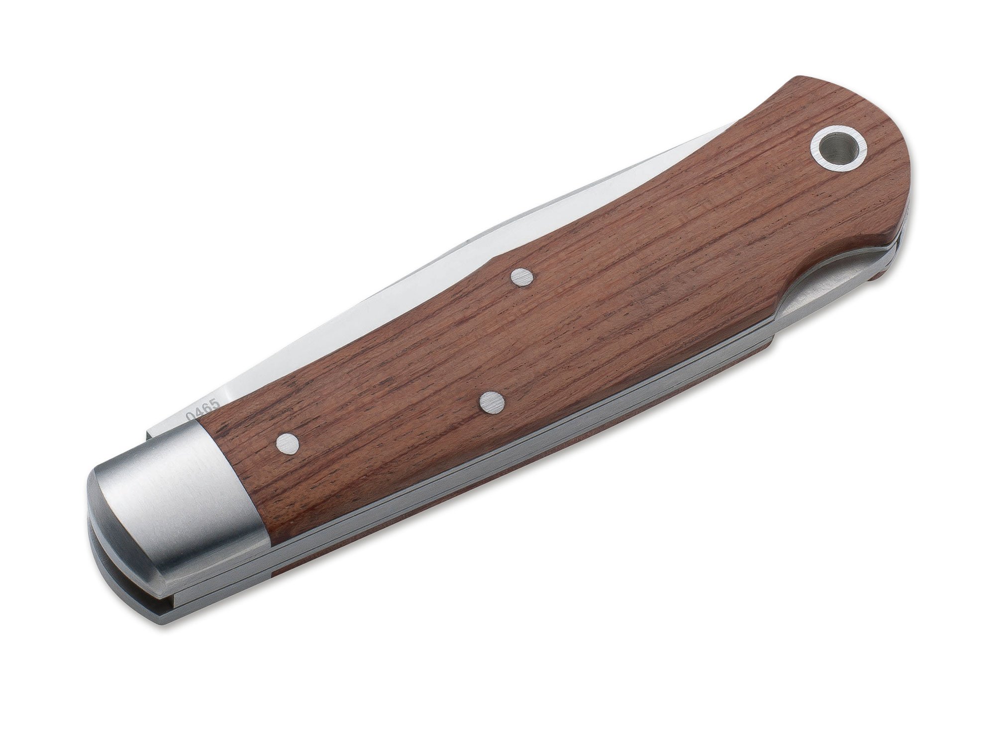 Böker Plus® Lockback Bubinga - EDC Zweihandmesser mit 440C Klinge 9 cm - Lockback-Messer in Messer-Etui -klassisches Taschenmesser mit Holzgriff