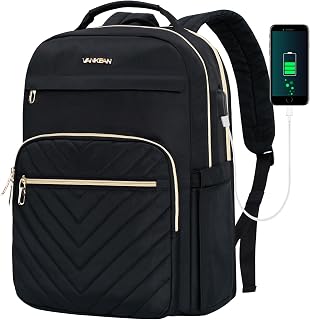 VANKEAN Laptop Backpacks for School, 15.6 Inch Stylish Computer Backpack, Water Repellent College Casual Daypack with USB