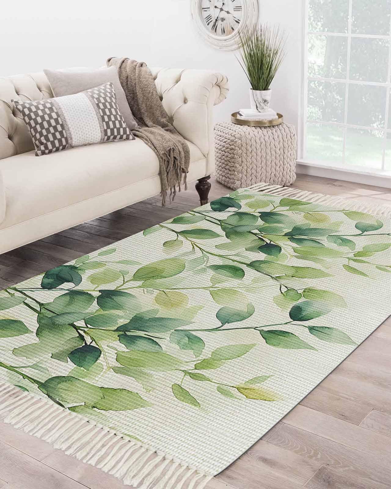 Amazon.com: Gifikkazinn Watercolor Botanical Green Large Area Rug