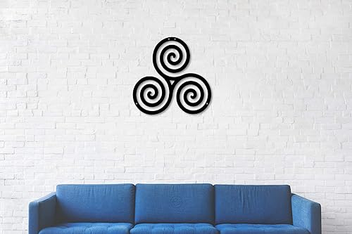 Triskelion - Calcomanías navideñas - Arte de pared de metal Triskele - Decoración de pared de Triskele - Símbolos de mitología - Símbolos de lobo