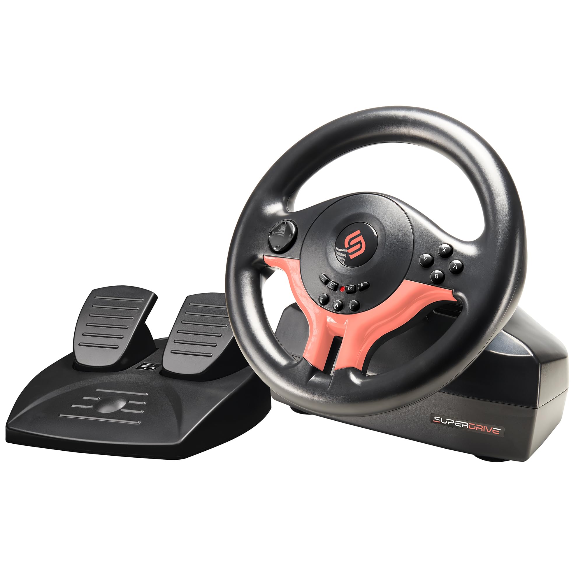 SUBSONIC - Volante Superdrive SV250-S. Volante da corsa Switch 2 / Switch. Rotazione a 180°, con pedali e palette sul volante - Red Edition