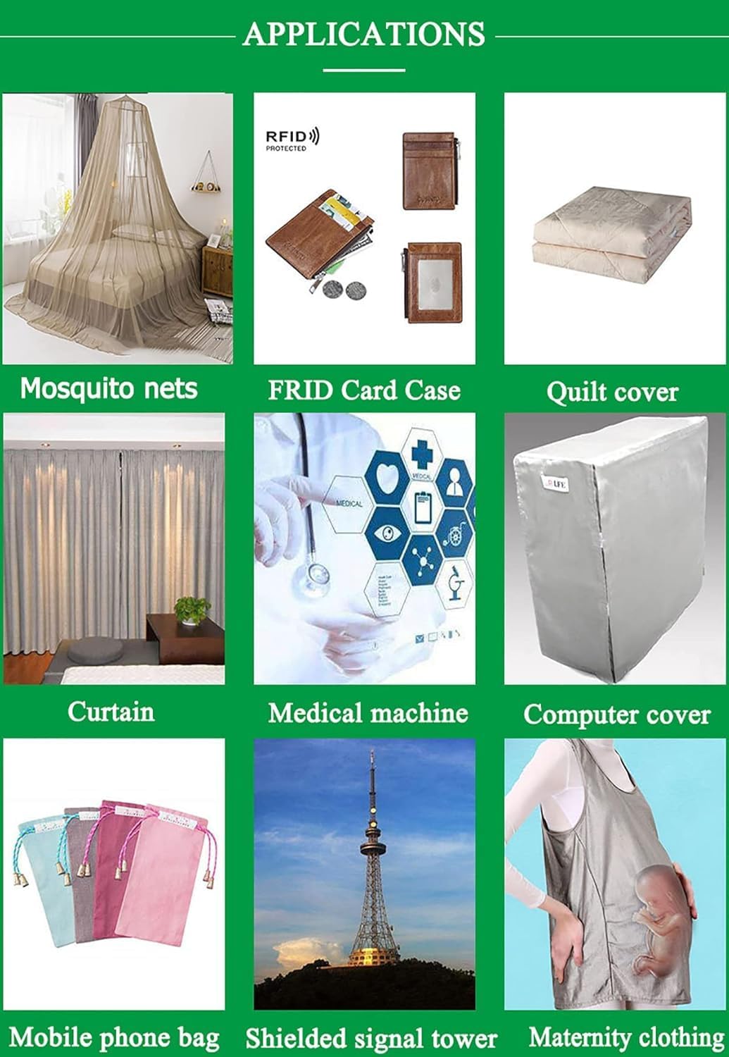 ファラデーファブリック保護導電性ファラデーファブリックシールドファブリック銅ニッケルRFID絶縁シールドWiFiユニット信号シールド