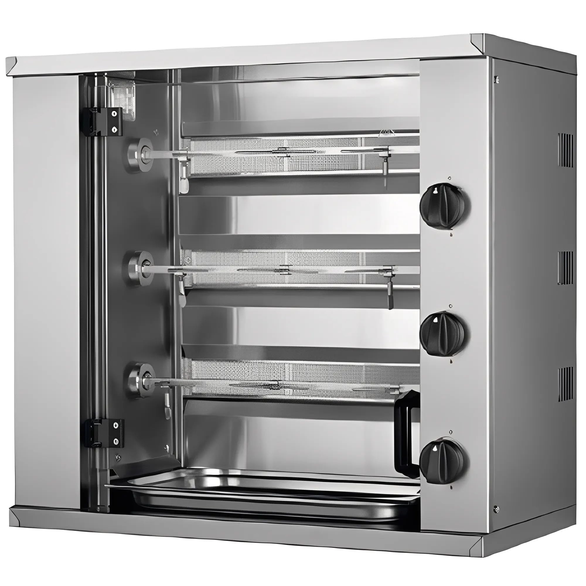 MBH - Asador de Pollos Industrial Gas Mini of 2, 3, 4 Espadas for Catering - Small Professional Roasting Oven for 6, 9, 12 Chickens - Made in SPAIN (3 Espadas)
