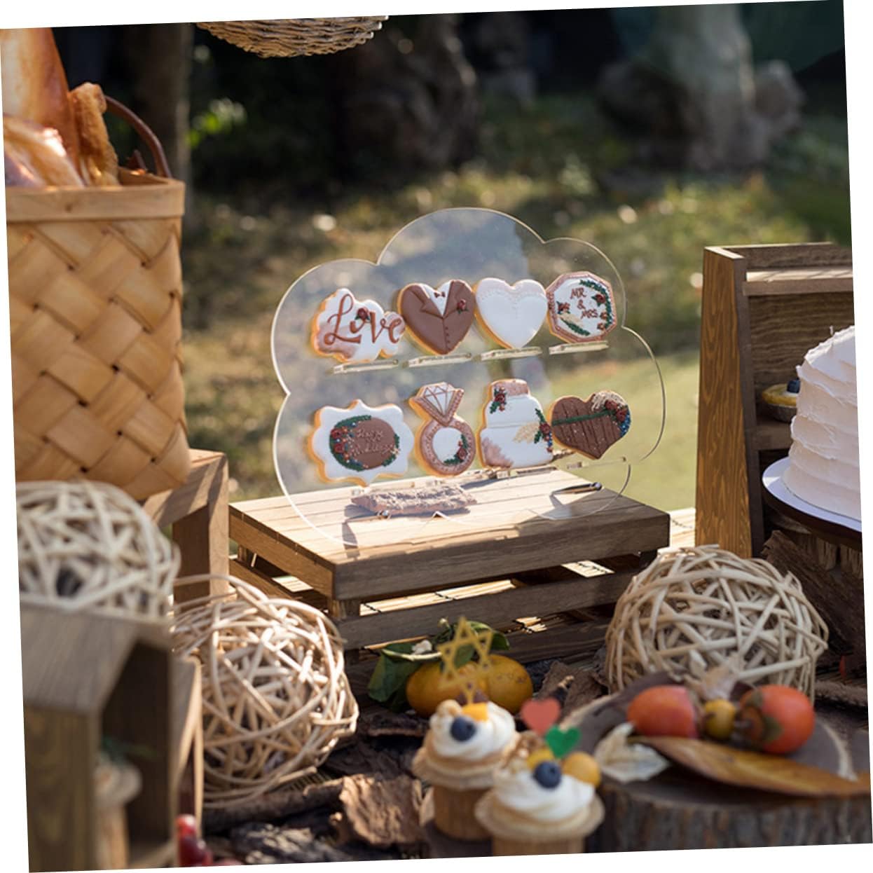 ABOOFAN 2Pcs Acrylic Cake Display Stand Versatile Dessert Racks for Wedding Parties for Showcasing Snacks Donuts and Treats Desktop