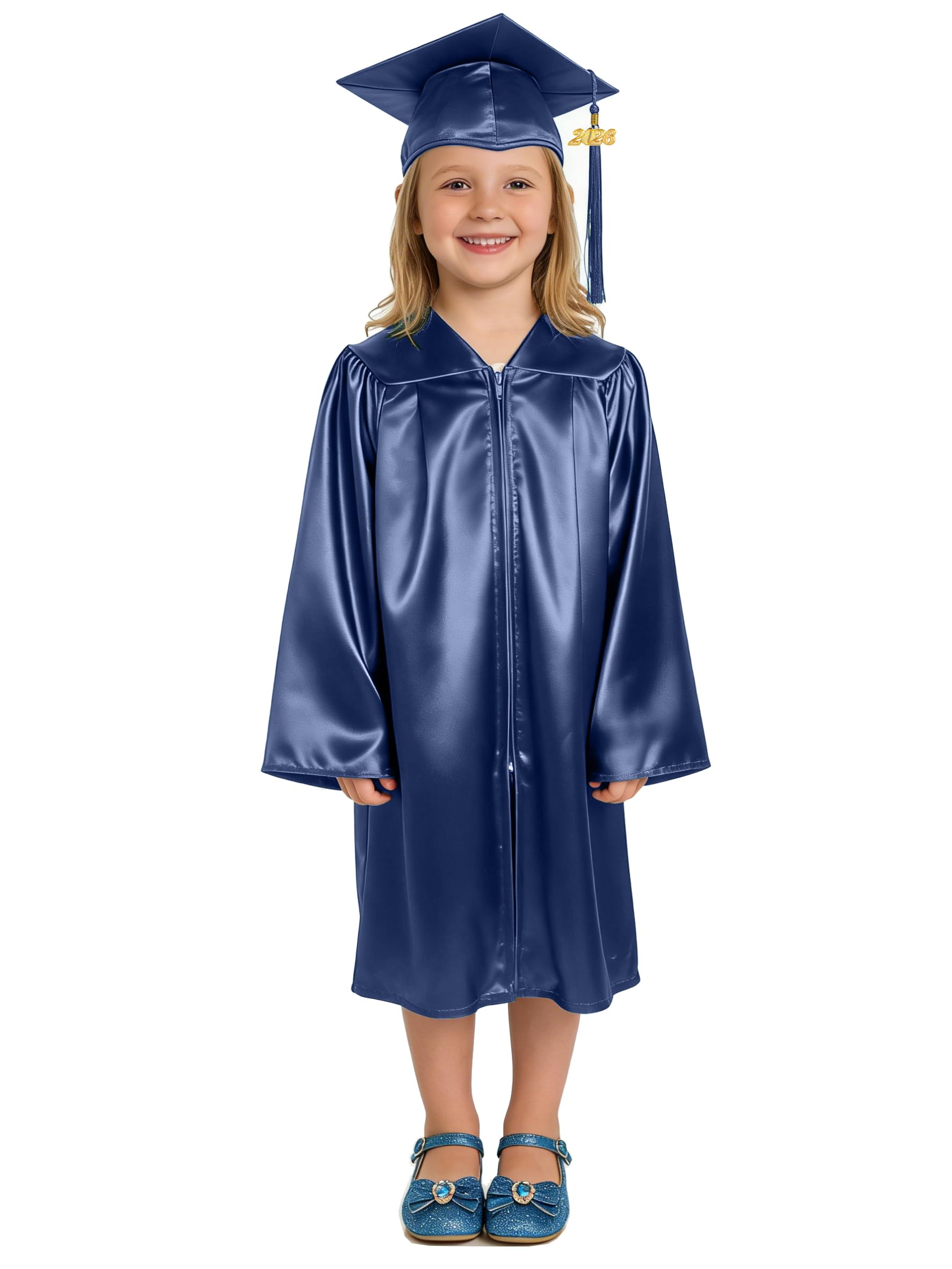 GradPlaza Kids Graduation Cap and Gown Set with 2026 Tassel Shiny