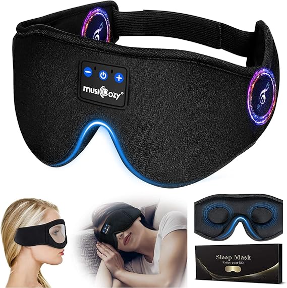Bluetooth Sleep Mask,Upgraded Musicozy 3D Sleep Headphones Eye Mask