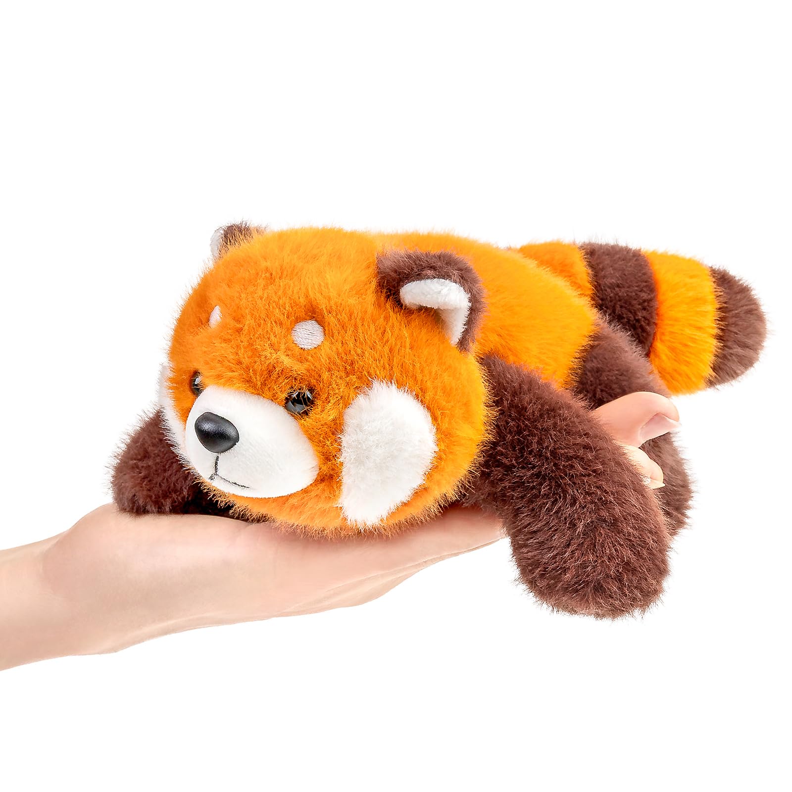 Wonder Sprout 18cm Lying Plush Toy – Cute Palm-Sized Flat Prone Stuffed Animal, Soft Cuddly Teddy for Kids & Adults, Mini Wildlife Desk Companion, Birthday Gift & Stocking Filler (Red Panda)
