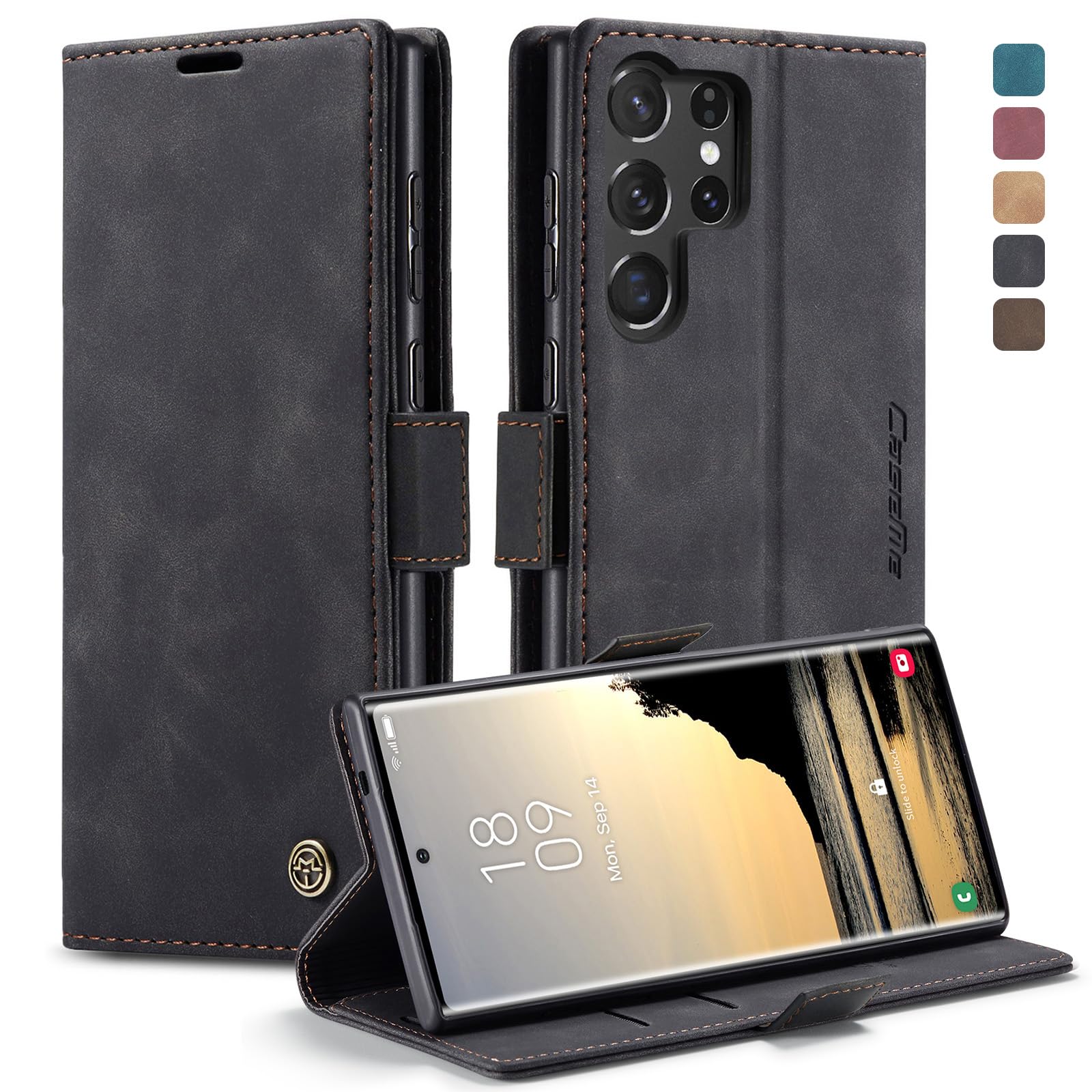 owlhold Handyhülle für iPhone klapphülle Premium hülle Weiches Vintage-Nubukleder Lederhülle