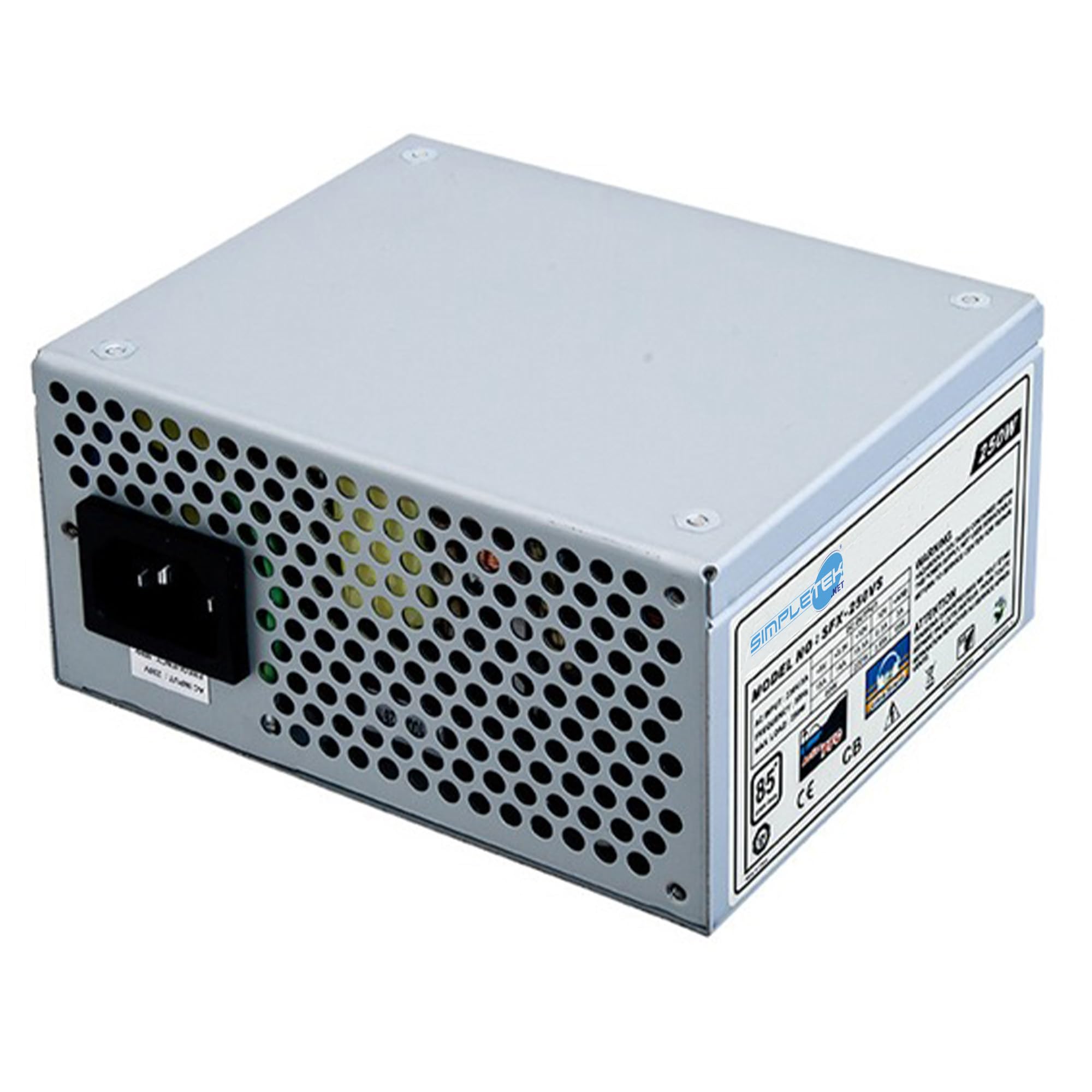 SIMPLETEK - Alimentatore SFX PSU per PC SFX-250VS 250W | 20+4 pin + 4 pin CPU + 2x SATA + 2x Molex + Floppy (Ricondizionato)