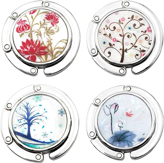 FOME Handbag Hanger, Set of 4 Foldable Purse Hook Purse Table Hook