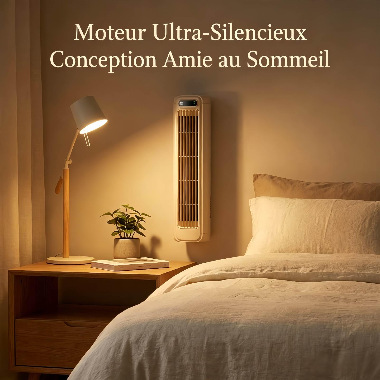 Bricoro Cooling Ace Original Rafraichisseur d’air Portable, Ventilateur de Climatiseur Portable Silencieux Mural Réglable à 3 Vitesses pour Cuisine, Chambre & Bureau (1PCS-Blanc)
