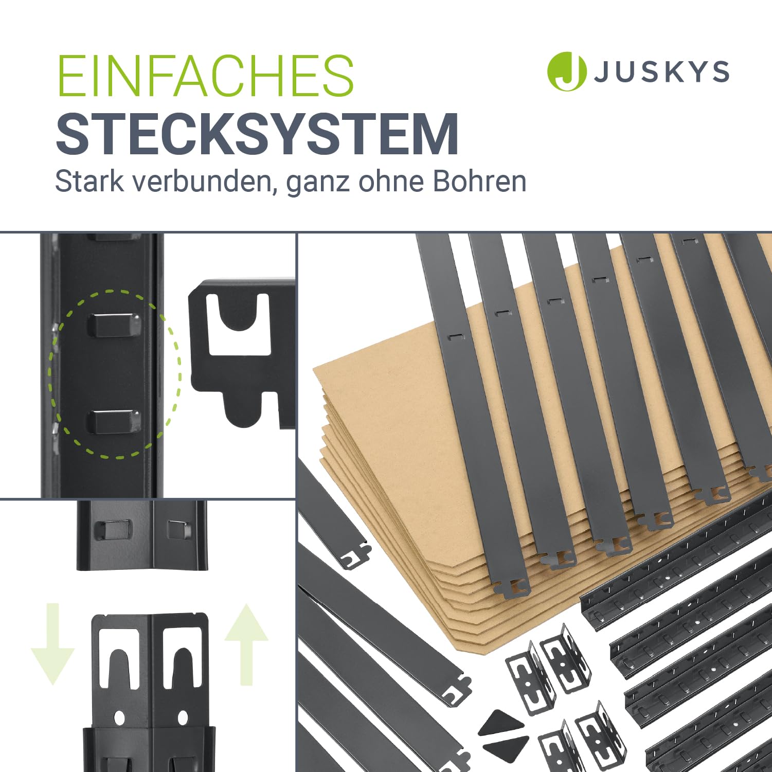 Juskys 2er-Set Lagerregal Basic 2X 180x90x40cm (HxBxT) - 1750 kg - 10 Böden - Schwerlastregal Steckregal Metall Kellerregal Regalsystem Regal - Grau
