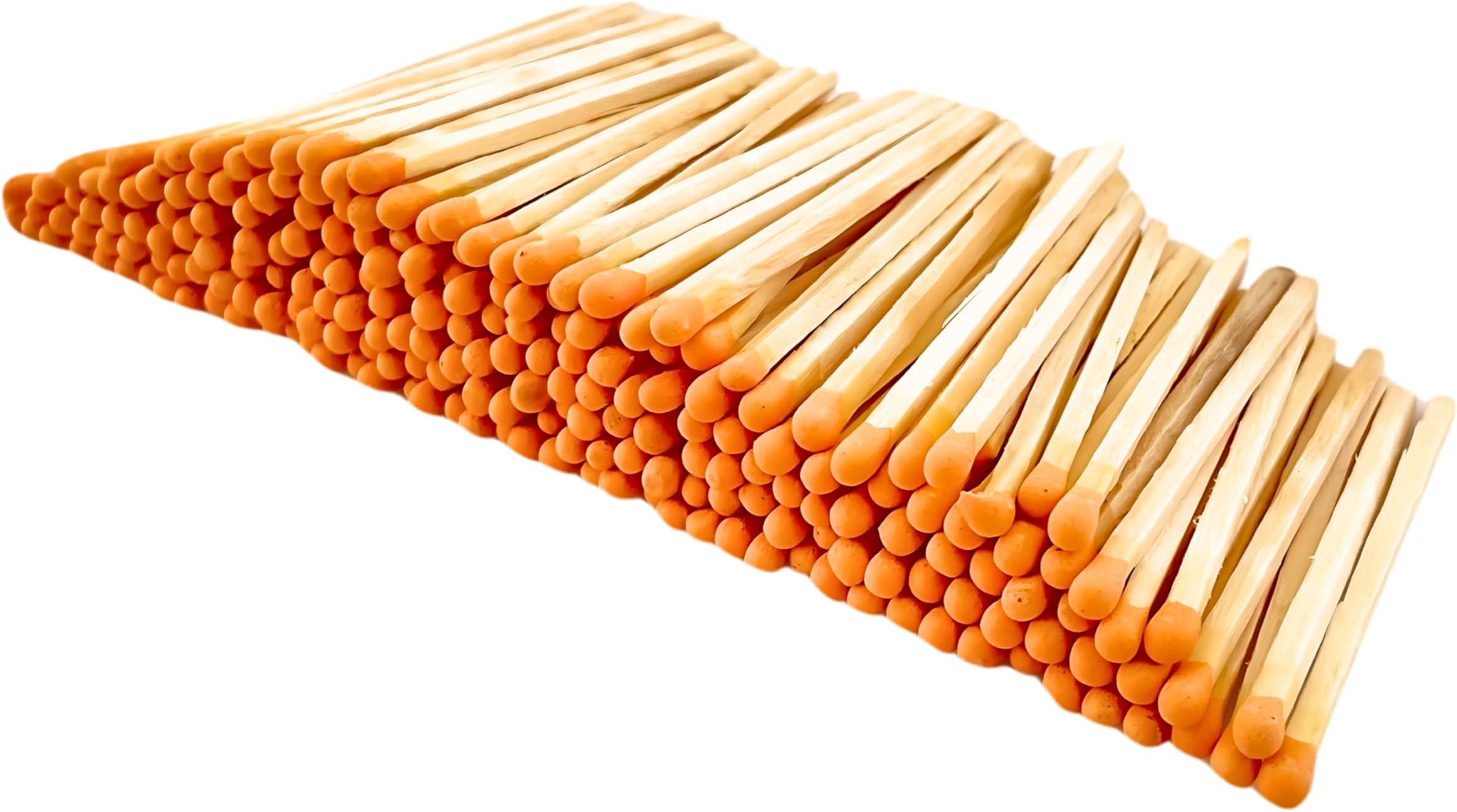 200 Count - 3" Long Orange Color Matches | Three Inch Coloful Loose Wooden Safety Match Sticks for Candle Display | Refill Decorative Jar Holder Bottle | Striker Included