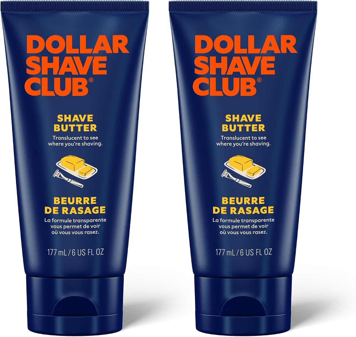 Shave Butter 6 oz (2 Pack) | Shaving Cream Alternative | Translucent Shave Cream for Sensitive Skin, Mens Shaving Cream Alternative, Naturally Scented, Paraben Free, Long Lasting