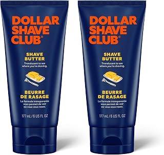 Dollar Shave Club Shave Butter 6oz 2-Pack: Translucent Shaving Cream for Sensitive Skin & Precise Shaves