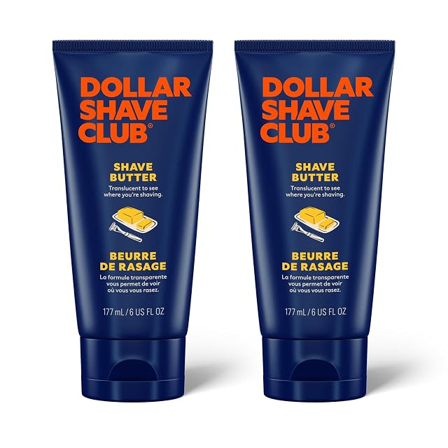 Dollar Shave Club Shave Butter 6 ounce 2 Pack Translucent Shaving Cream for Sensitive Skin
