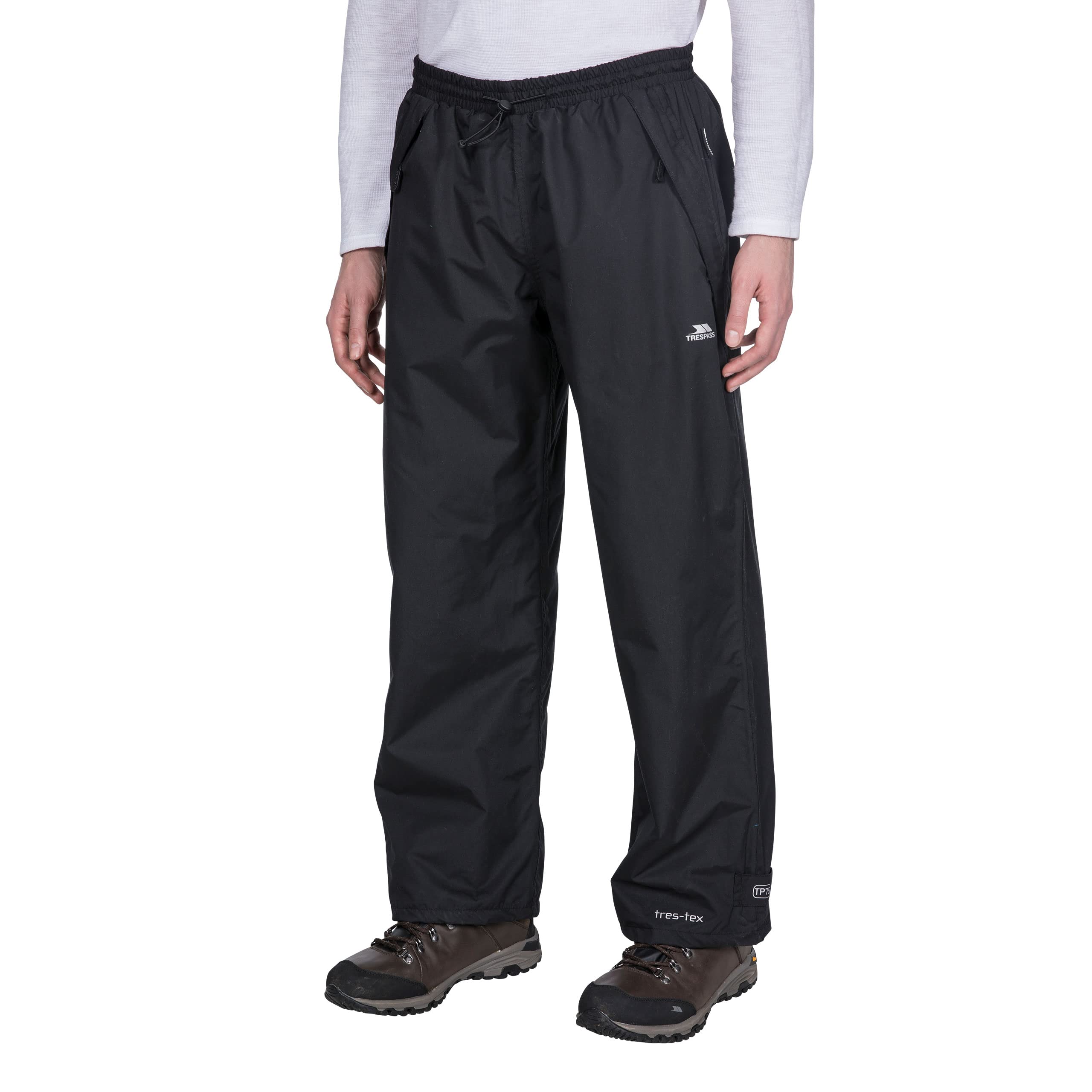 Trespass Toliland Homme Pantalon imperméable extérieur Élastiqué - Noir -