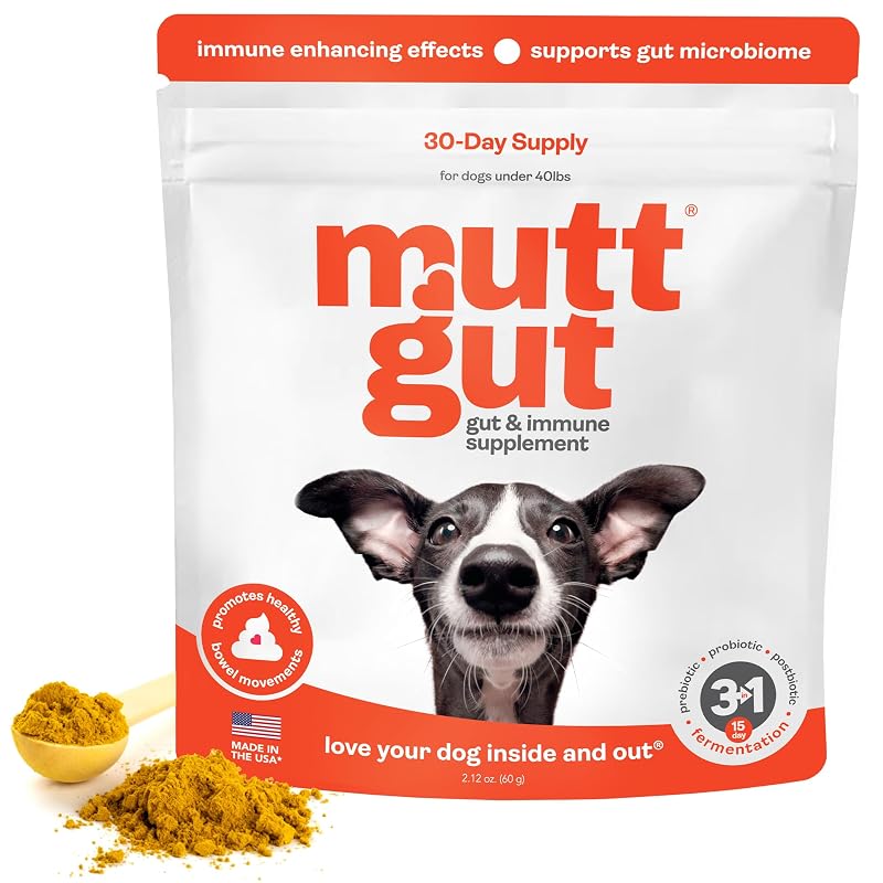 Probiótico 3 em 1 para Cães com Prebiótico e Pós-Biótico MUTTGUT 60 g