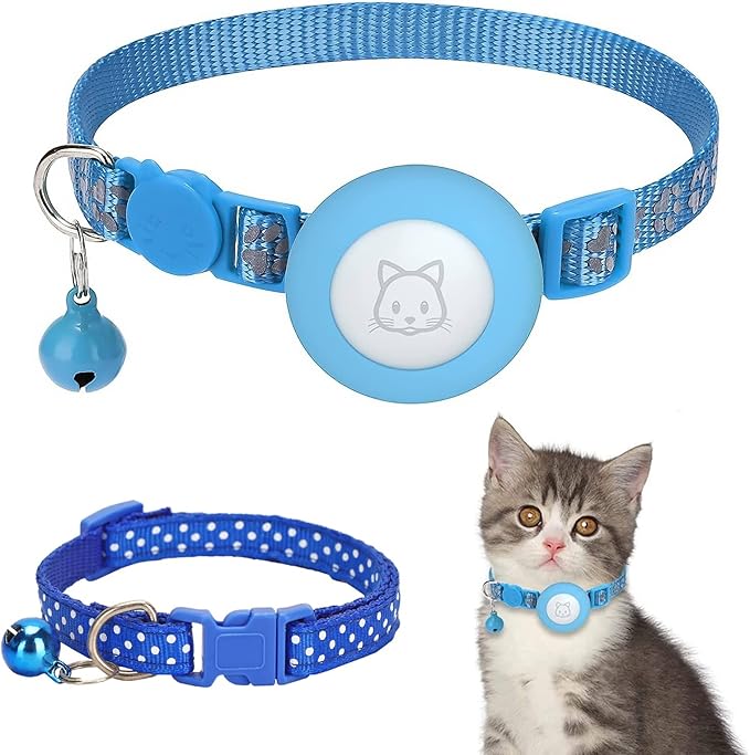 Airtag Collier Chat Collier Chat Airtag 2 Pcs Collier Chat Anti Étranglement Réfléchissant