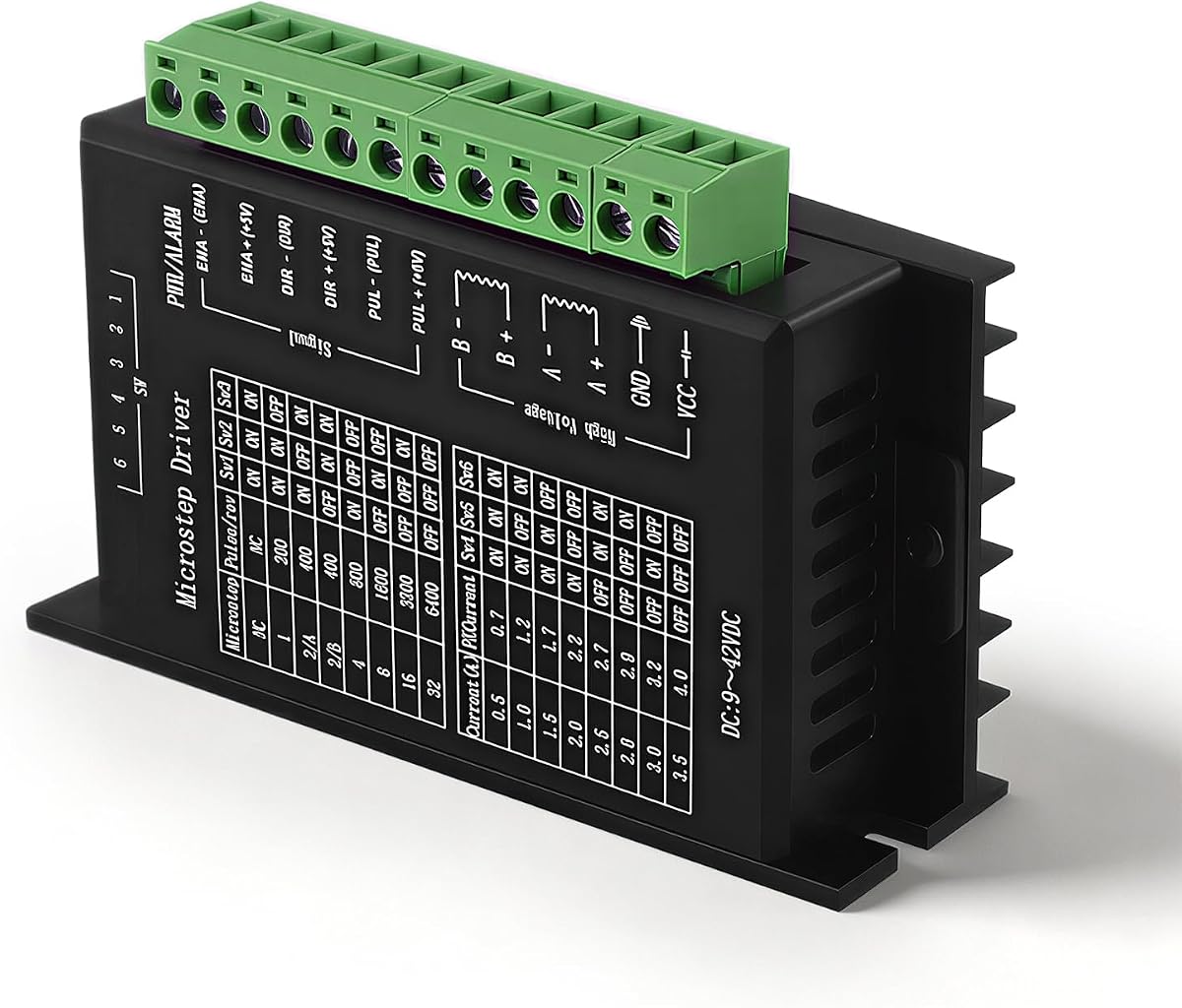 Controlador de motor paso a paso - TB6600 9-42V 4A 1-32 Microstep ajustable con protección contra sobrecorriente para enrutador CNC Impresora 3D Máquina de grabado por aficionados e ingenieros de bricolaje