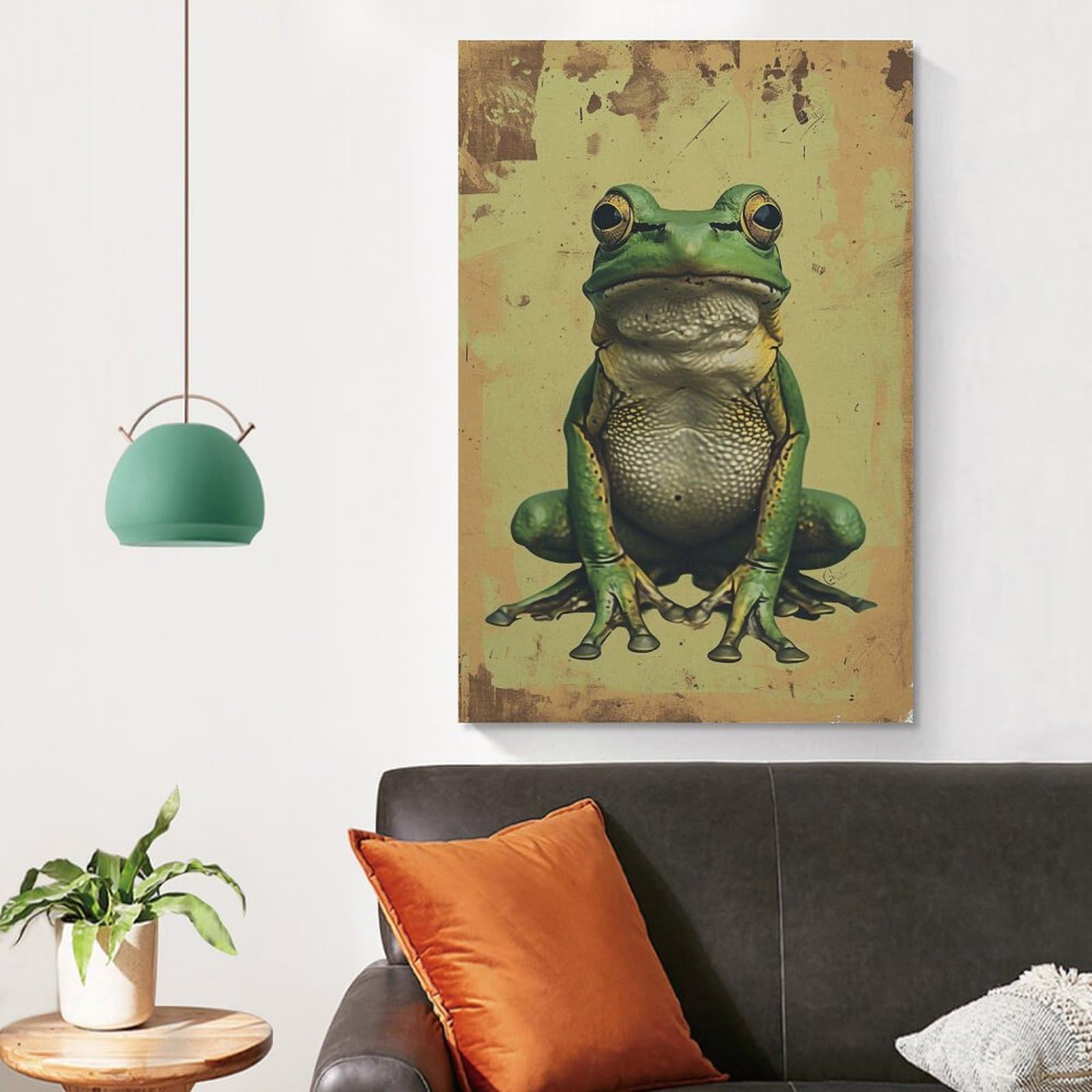 蛙 カエル 原画 アート 絵画 画家 インテリア ハンドメイド イラスト 緑 蛙 カエル 原画 アート 絵画 画家 インテリア ハンドメイド