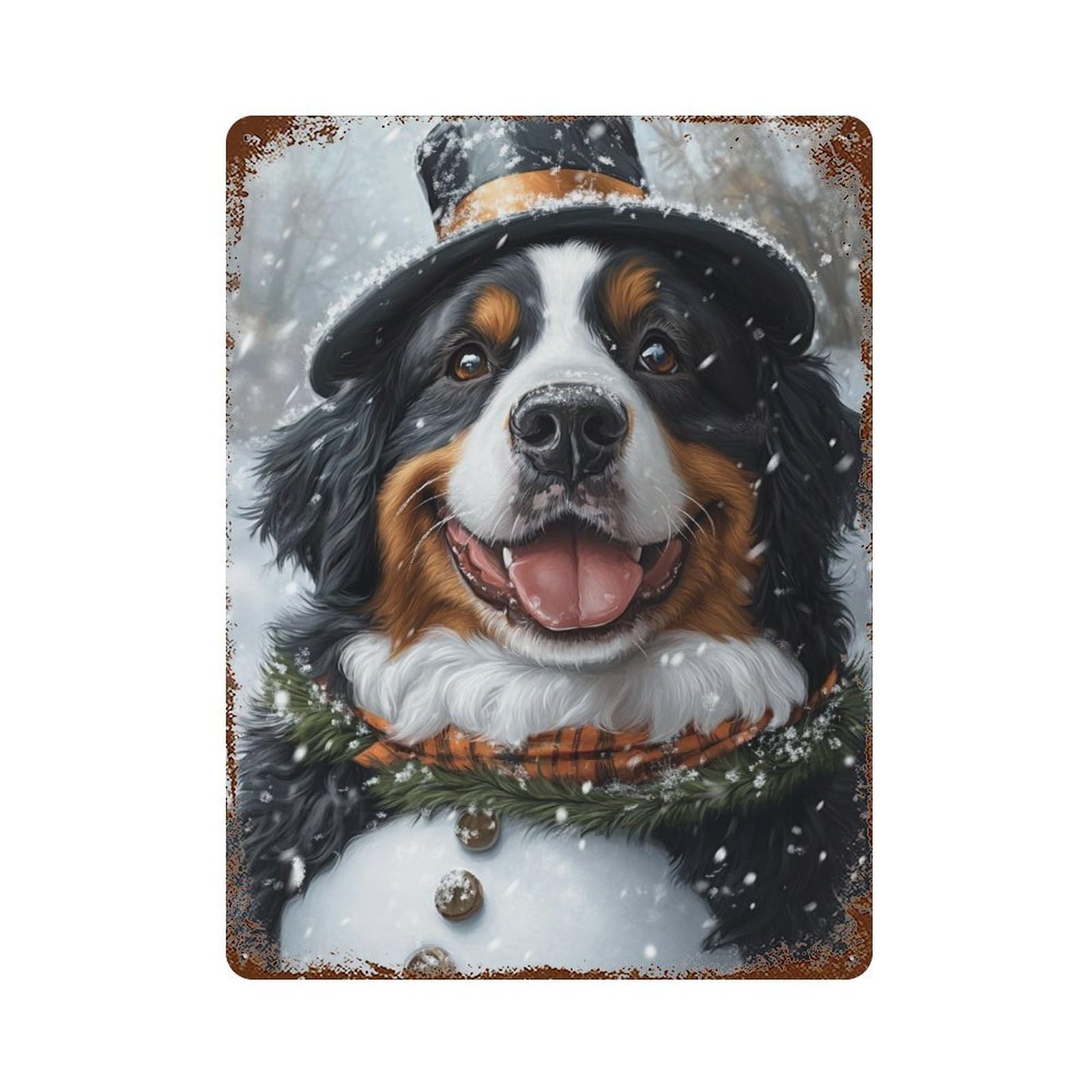 Winter Wonderland Dog Retro Metal Sign 15.7"x11.8", Novelty Wall Decor for Garage, Pub Or Kitchen