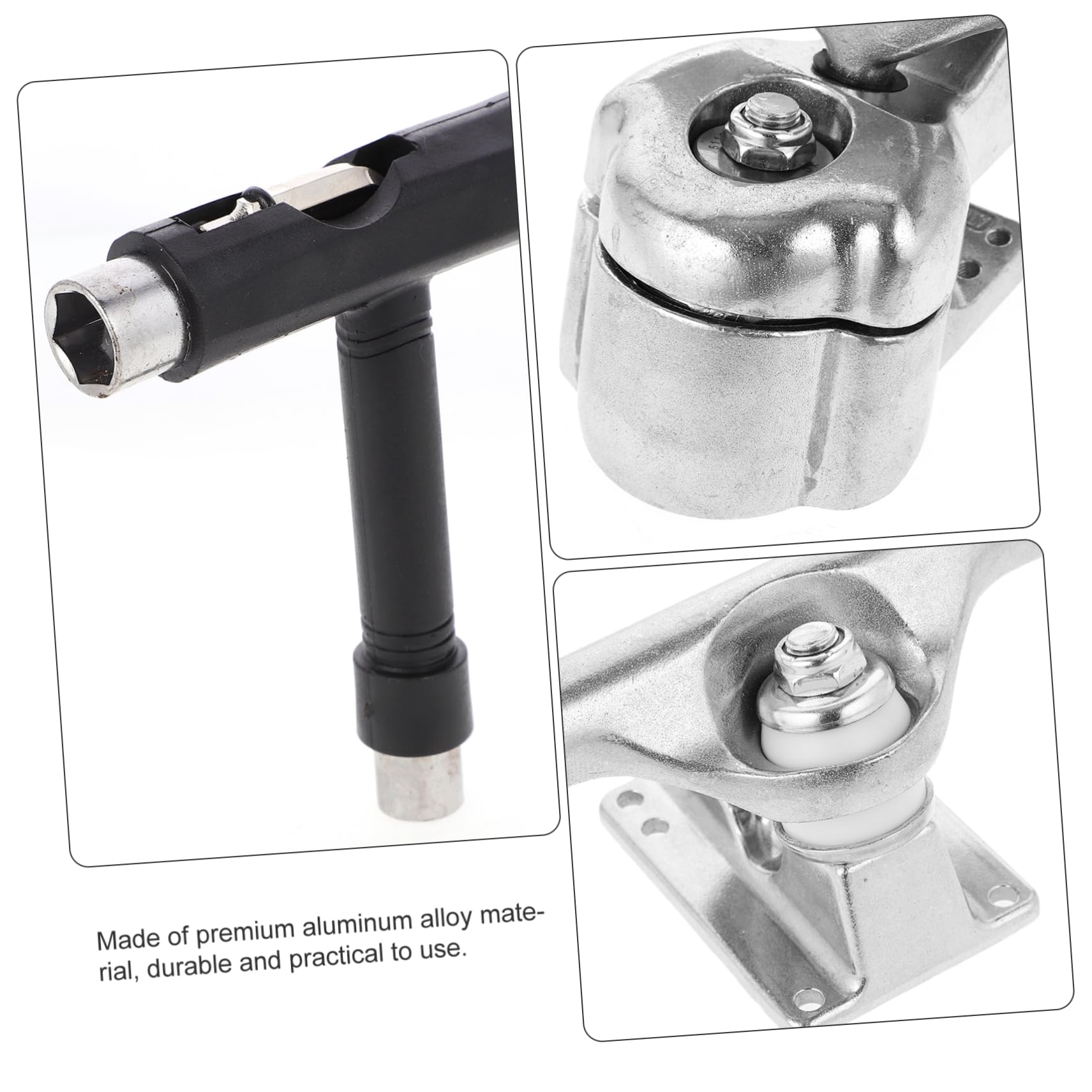 Toddmomy 2pcs Professional Land Surfboard Brackets Adapters Sturdy Aluminum Alloy Easy Installation with Screws Gaskets Lightweight Portable for Skateboard Replacement and Maintenance