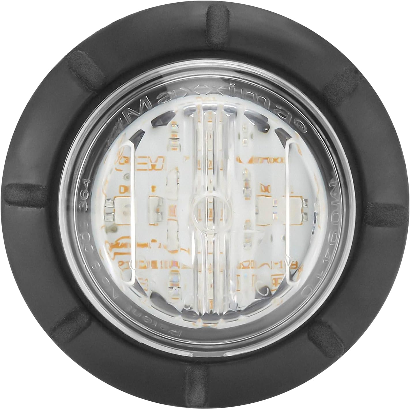 Maxxima M09410YCL 1.25" Round LED Clearance/Marker Light – Amber w/Clear Lens, P2/P3/PC2 Rated