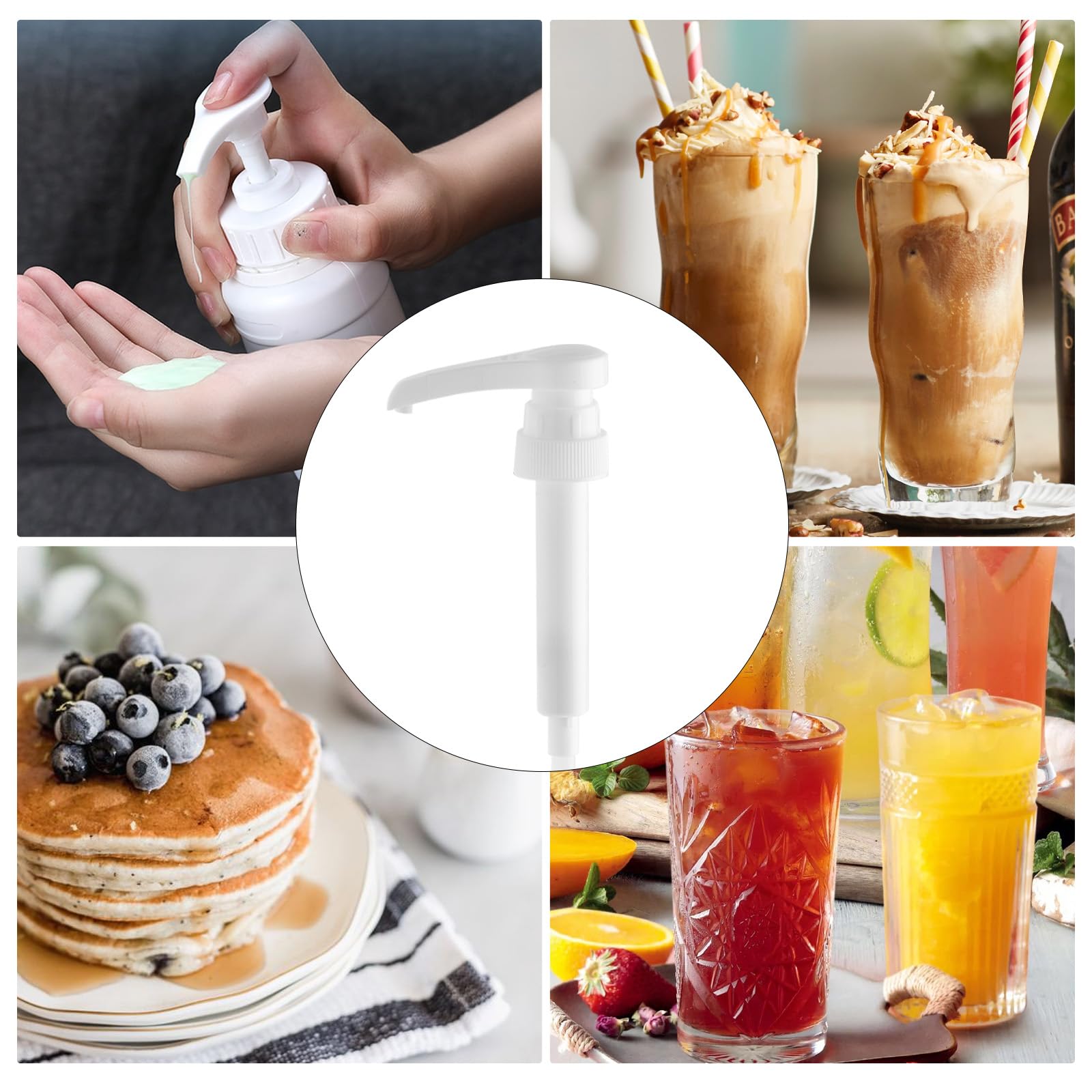 Lot De 4 Pompes à Sirop - Distributeur Doseur Pour Café, Cocktails, Sirops - 8-10ml Par Dose
