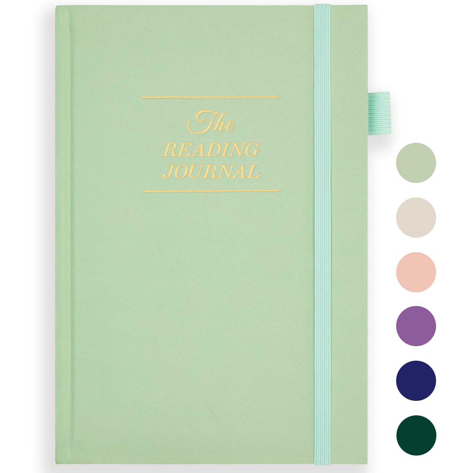 JUBTIC Reading Journal - Log and Track Reading Progress - Gift for Book Lovers - 75 Books, A5 Size (Pastel Green)