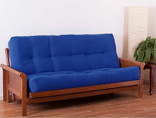 Miniatura 40 de Blazing Needles Colchón futón de sarga Renewal de 9 pulgadas, matrimonial, índigo Índigo,Aqua Blue,Negro,Borgoña,Chocolate,Verde bosque,Uva,Mojito