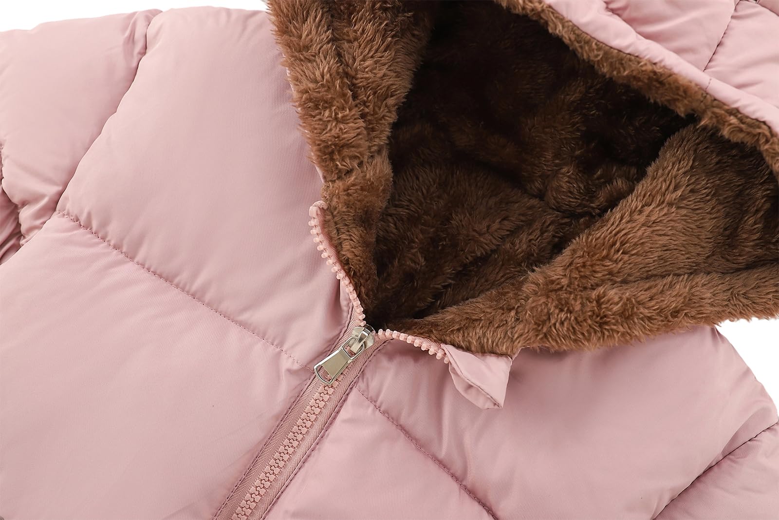 Cappotto per bambini con colletto in pelliccia spessa e felpa con cappuccio - Caldo piumino invernale